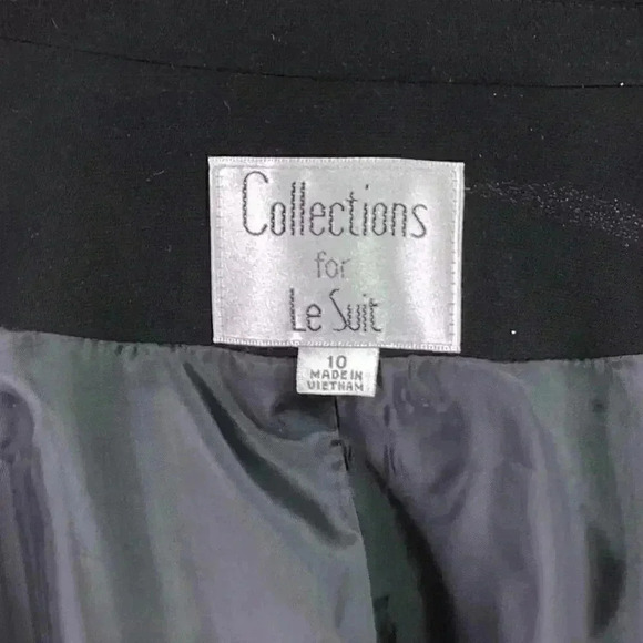 Collections Le Suit Women 10 Notch Collar 3 Button Blazer Jacket Black Pockets - Picture 6 of 6
